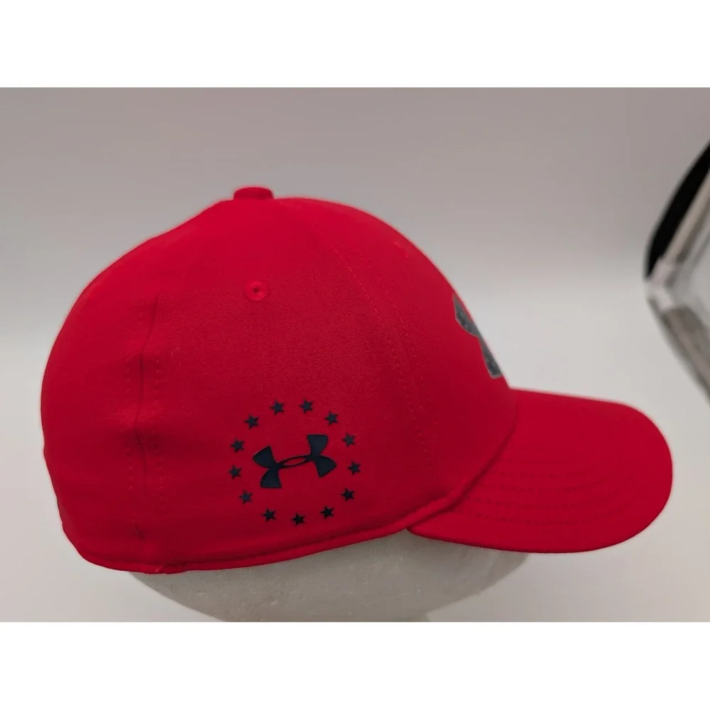 Under Armour Youth Red American Flag Freedom Stretch Fit Baseball Hat SM/MD